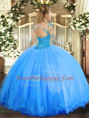 Romantic Scoop Long Sleeves Tulle Sweet 16 Dresses Lace Lace Up
