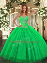 Sleeveless Beading Lace Up 15 Quinceanera Dress