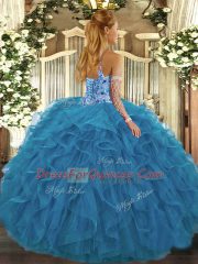 Colorful Organza Sleeveless Floor Length Quinceanera Gowns and Beading and Embroidery and Ruffles