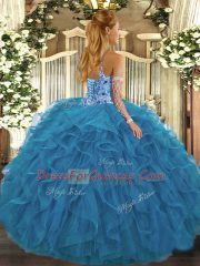 Colorful Organza Sleeveless Floor Length Quinceanera Gowns and Beading and Embroidery and Ruffles