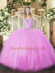 Captivating Floor Length Ball Gowns Sleeveless Lilac Sweet 16 Dresses Lace Up