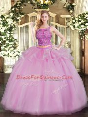 Free and Easy Sleeveless Beading Lace Up Sweet 16 Dresses