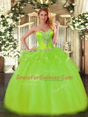 Fantastic Sleeveless Beading Floor Length Quince Ball Gowns