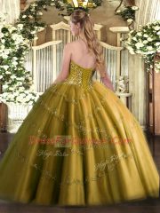 Smart Green Tulle Lace Up Sweetheart Sleeveless Floor Length Sweet 16 Dresses Appliques