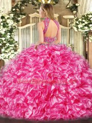 Floor Length Two Pieces Sleeveless Lilac Quinceanera Dress Backless