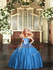 Sweetheart Sleeveless Quinceanera Dresses Floor Length Beading Teal Tulle