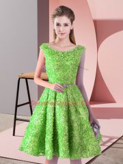A-line Belt Homecoming Dress Lace Up Lace Sleeveless Knee Length