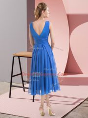 Pretty Knee Length Side Zipper Dama Dress for Quinceanera Hot Pink for Prom and Party and Wedding Party with Beading