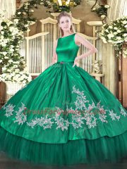 Modern Sleeveless Clasp Handle Floor Length Embroidery 15 Quinceanera Dress