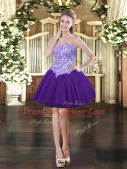 Suitable Floor Length Ball Gowns Sleeveless Purple Quinceanera Dress Lace Up
