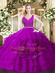 Popular Sleeveless Beading Zipper Quinceanera Dress
