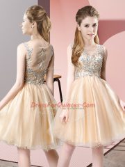 Sleeveless Beading Zipper Evening Dress