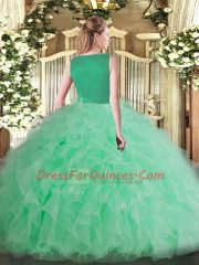 Cute Floor Length Yellow Green Vestidos de Quinceanera Scoop Sleeveless Side Zipper