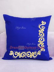 Royal Blue Quinceanera Gown Military Ball and Sweet 16 and Quinceanera with Embroidery and Ruffles Sweetheart Sleeveless Lace Up