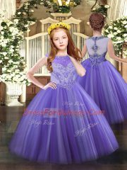 Flare Floor Length Ball Gowns Sleeveless Lavender Vestidos de Quinceanera Lace Up