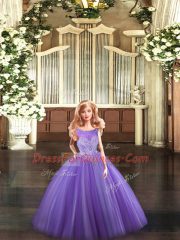 Flare Floor Length Ball Gowns Sleeveless Lavender Vestidos de Quinceanera Lace Up