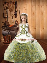 Floor Length Ball Gowns Sleeveless Multi-color Child Pageant Dress Lace Up
