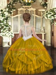 Ball Gowns Pageant Dress for Teens Purple Scoop Tulle Sleeveless Floor Length Zipper