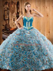 Multi-color Sweetheart Neckline Embroidery 15 Quinceanera Dress Sleeveless Lace Up