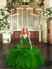 Fashionable Green Quinceanera Gown Military Ball and Sweet 16 and Quinceanera with Beading and Ruffles V-neck Sleeveless Zipper