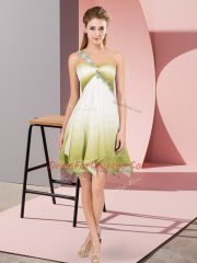 Inexpensive Multi-color One Shoulder Lace Up Beading Prom Evening Gown Sleeveless