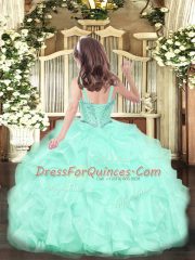 Sweet Ball Gowns Little Girls Pageant Gowns Yellow Straps Organza Sleeveless Floor Length Lace Up
