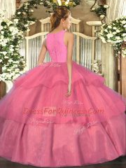 Floor Length Ball Gowns Sleeveless Lavender Quinceanera Dresses Clasp Handle