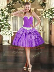 Floor Length Ball Gowns Sleeveless Eggplant Purple Quinceanera Gown Lace Up