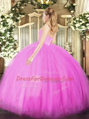 Romantic Tulle Sweetheart Sleeveless Lace Up Beading Sweet 16 Quinceanera Dress in Lavender