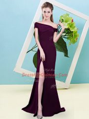 New Style Floor Length Burgundy Dama Dress for Quinceanera Off The Shoulder Sleeveless Zipper