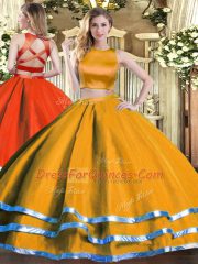 Customized Sleeveless Criss Cross Floor Length Ruching Quinceanera Gown