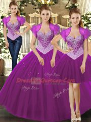 Sleeveless Lace Up Floor Length Beading Ball Gown Prom Dress