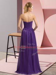 Chiffon Sleeveless Floor Length Homecoming Dress and Appliques