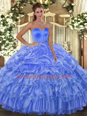 Sleeveless Beading and Ruffled Layers Lace Up Quinceanera Gown