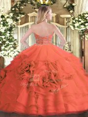 Dramatic Floor Length Ball Gowns Sleeveless Hot Pink Quinceanera Dress Zipper