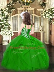 Beautiful Ball Gowns Little Girl Pageant Dress Brown Straps Tulle Sleeveless Floor Length Lace Up