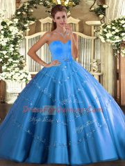 Hot Selling Sleeveless Beading and Appliques Lace Up Quinceanera Gowns