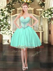 Tulle Sleeveless Floor Length Sweet 16 Dress and Beading