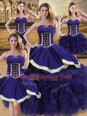 Comfortable Purple Sleeveless Satin Lace Up Sweet 16 Dresses for Sweet 16 and Quinceanera