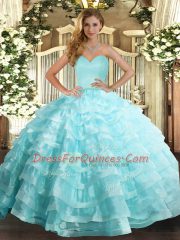 Floor Length Apple Green Quinceanera Gown Sweetheart Sleeveless Lace Up