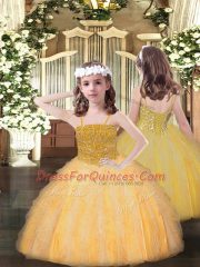 Sleeveless Beading Lace Up Quinceanera Gowns
