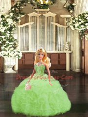 Sleeveless Lace Up Floor Length Ruffles Sweet 16 Dress