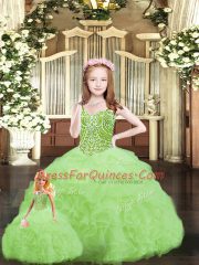 Sleeveless Lace Up Floor Length Ruffles Sweet 16 Dress