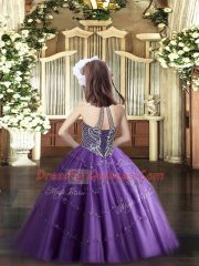 Floor Length Lace Up Pageant Dresses Green for Party and Quinceanera with Beading