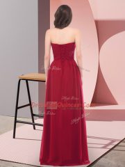 Luxurious Floor Length Empire Sleeveless Purple Prom Dress Lace Up