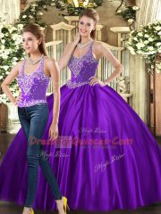 Sexy Sleeveless Beading Lace Up Quinceanera Dresses