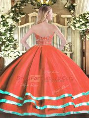 Admirable Halter Top Sleeveless Quinceanera Gown Floor Length Beading Fuchsia Tulle