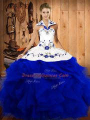 Beauteous Floor Length Ball Gowns Sleeveless Royal Blue Sweet 16 Quinceanera Dress Lace Up