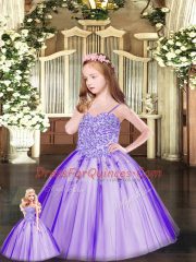 Purple Sweetheart Lace Up Beading Quinceanera Gown Sleeveless