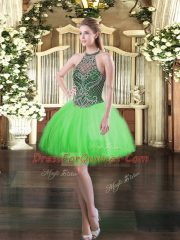 Ball Gowns Beading Ball Gown Prom Dress Lace Up Tulle Sleeveless Floor Length